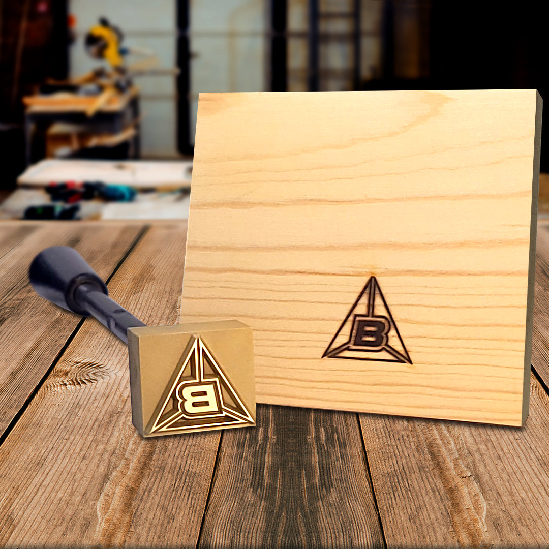 Custom Logo Stamp with Wooden Handle